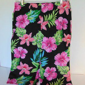 White Stag Womens 14 Tropical Flower Capri Pants